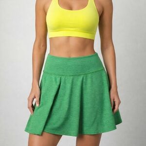 Beyond Yoga Space-dye Tie Breaker Circle Skort In Heathered Honeydew Sz XS